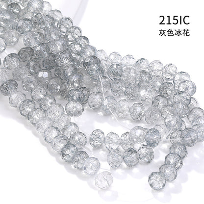 Multicolor Ice Flower Faceted Crystal Glass Beads - Wheel Scatter Bead Bracelet Necklace Accessories