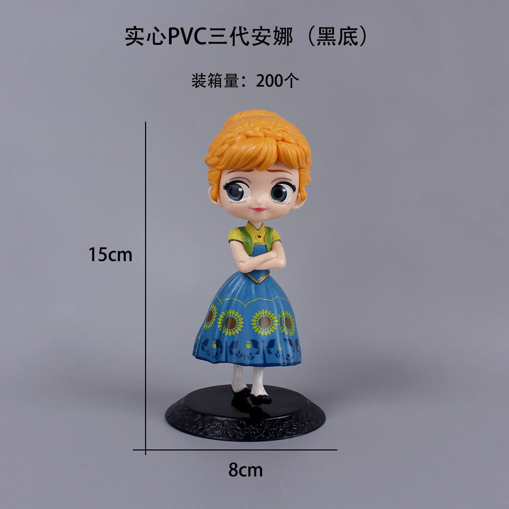 Q version of the girl, the 2nd generation of the ice and snow series princess, the 3rd generation of Elsa, the cake decoration ornaments, the figure model scene decoration