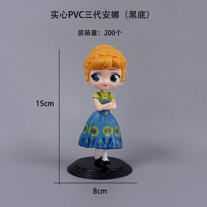 Q version of the girl, the 2nd generation of the ice and snow series princess, the 3rd generation of Elsa, the cake decoration ornaments, the figure model scene decoration