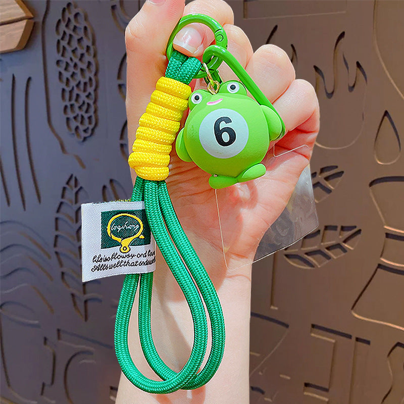 Cartoon snooker billiards keychain bag pendant cute couple schoolbag doll keychain pendant small gifts