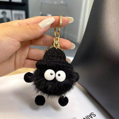 Imitation mink fur small briquette plush pendant, car keychain pendant, trinket, plush bag pendant, school bag pendant