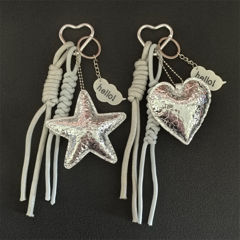 Key Chain Creative Leather Love Bag  - Pentagram Pendant Car Keychain Factory Direct Wholesale