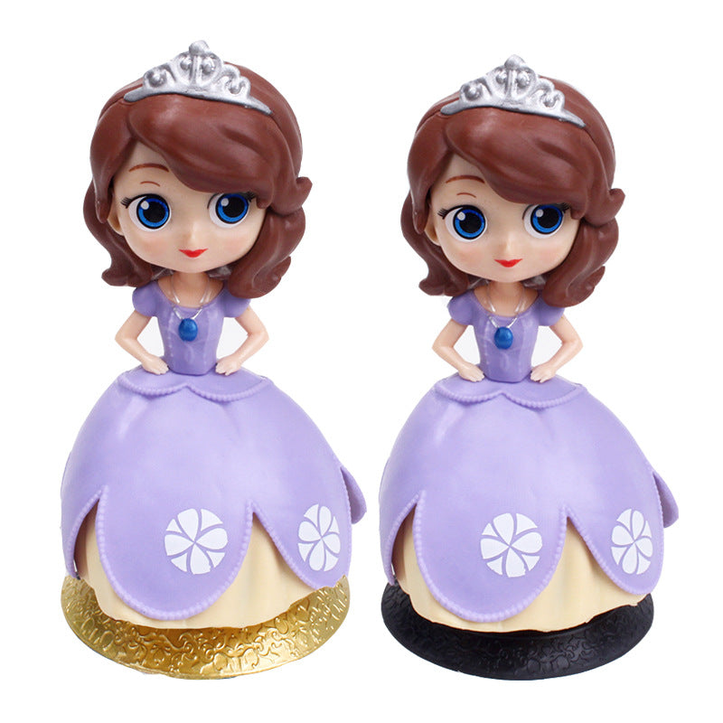 Q version of the girl, the 2nd generation of the ice and snow series princess, the 3rd generation of Elsa, the cake decoration ornaments, the figure model scene decoration
