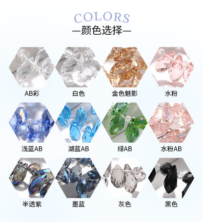 Water Drop Crystal Glass Beads - 6x12mm Horizontal Hole Multi-Color Beaded Curtain Clothing DIY