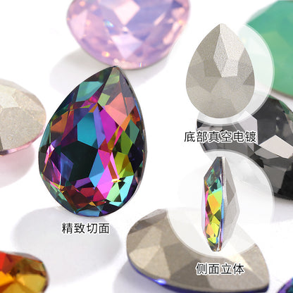 K9 material, pointed bottom pear-shaped rhinestone, color-resistant base, clothing crystal accessories, high-end pinkstone rhinestone