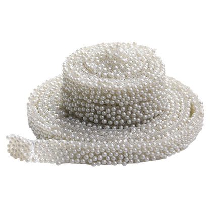 ABS imitation pearl diamond strap with adhesive backing can be used for hair accessories, shoes, bags, clothing, handmade DIY accessories