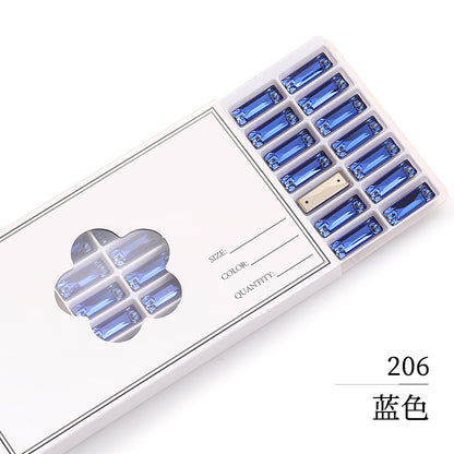 Double Hole Long Bar Flat Bottom Rhinestone - Hand-Stitched Scratch-Resistant AB Color Straight Strip Flat Buckle for Clothing Luggage