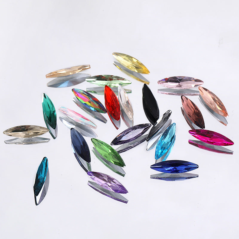 Pointed bottom slender marquise diamond crystal glass diamond mobile phone case diamond suit decoration diamond accessories pointed bottom fine marquise diamond