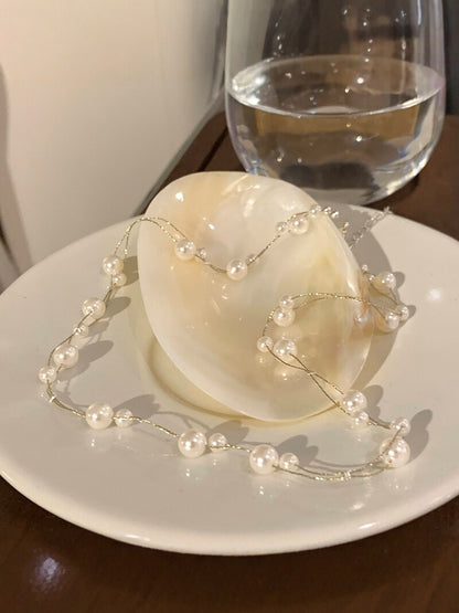 Korean INS style double-layer pearl starry sky necklace for women, sophisticated light luxury necklace, accessory choker collarbone chain