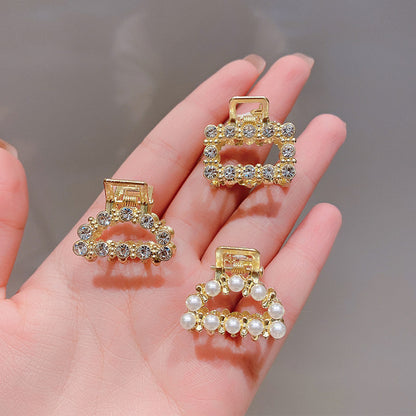 High-end flash diamond metal hair clip, small grab clip for women, bangs clip, side forehead hair clip, Korean headpiece clip, secure hair