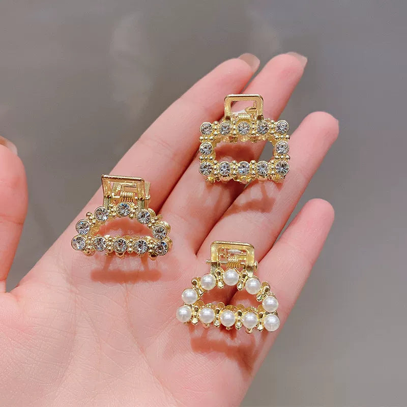 2026 new high-end flash diamond metal hairpin small grab clip women's bangs clip side forehead hairpin Korean headdress