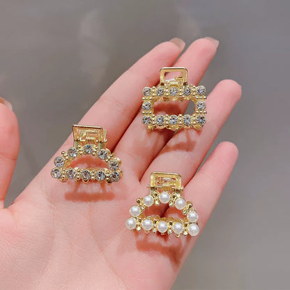 2026 new high-end flash diamond metal hairpin small grab clip women's bangs clip side forehead hairpin Korean headdress