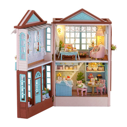 Wisdom House DIY Cottage Mini Home Series Wooden Handmade Can Be Opened and Closed Homemade Multi-level Gift Girls