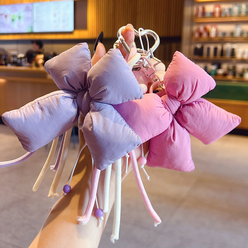 Original DIY fabric bow bracelet keychain pendant creative miu system girl heart bag keychain pendant