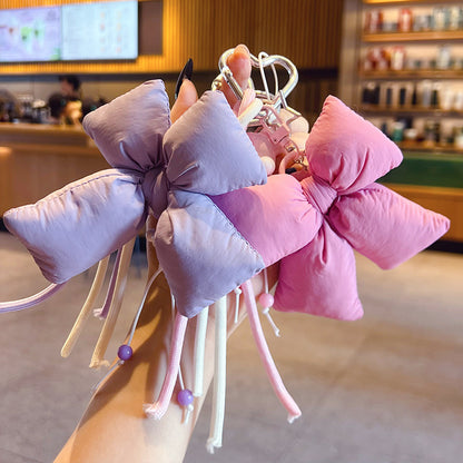 Original DIY fabric bow bracelet keychain pendant creative miu system girl heart bag keychain pendant