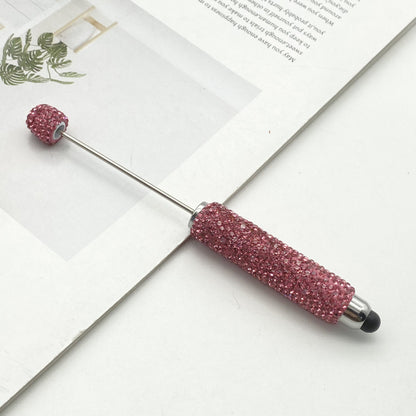 DIY touch screen full diamond ballpoint pen multi-function capacitive stylus cute pen ins solid color rhinestone touch screen pen in stock