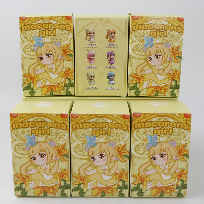 Meng said that the macaron princess is cute, charming eyes, healing doll cake ornaments, capsule toy machine doll figures