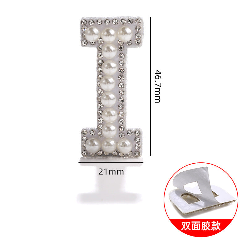 26 English letter patches, pearl adhesive backing tape, DIY double-sided decorative decoration, peel-off self-adhesive patch stickers