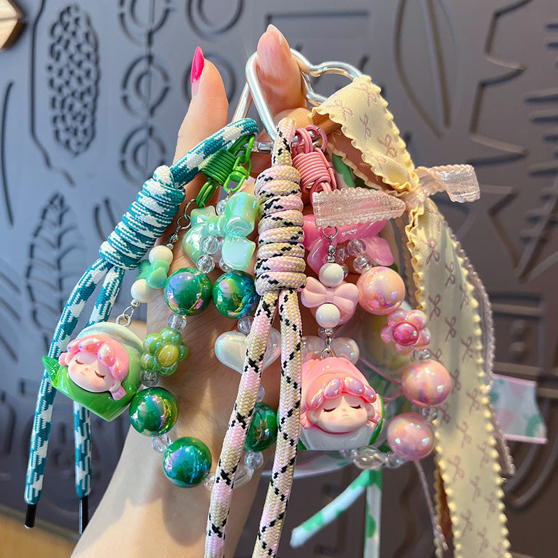 Creative DIY Cute Grain Fruit Bracelet Keychain Pendant Female Cute Couple Car Keychain Bag Trinkets