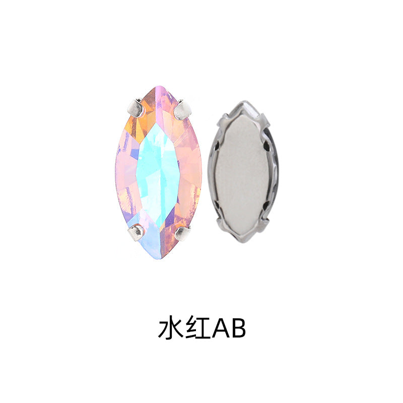 Navette Crystal Square Claw Rhinestones - Thickened Bottom Hand-Sewn Shoes Luggage Clothing Accessories
