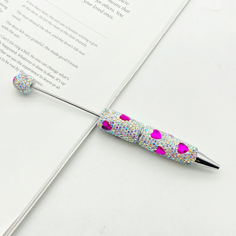 Love full diamond ballpoint pen creative DIY beading handmade diamond inlaid ballpoint pen educational student stationery spot wholesale