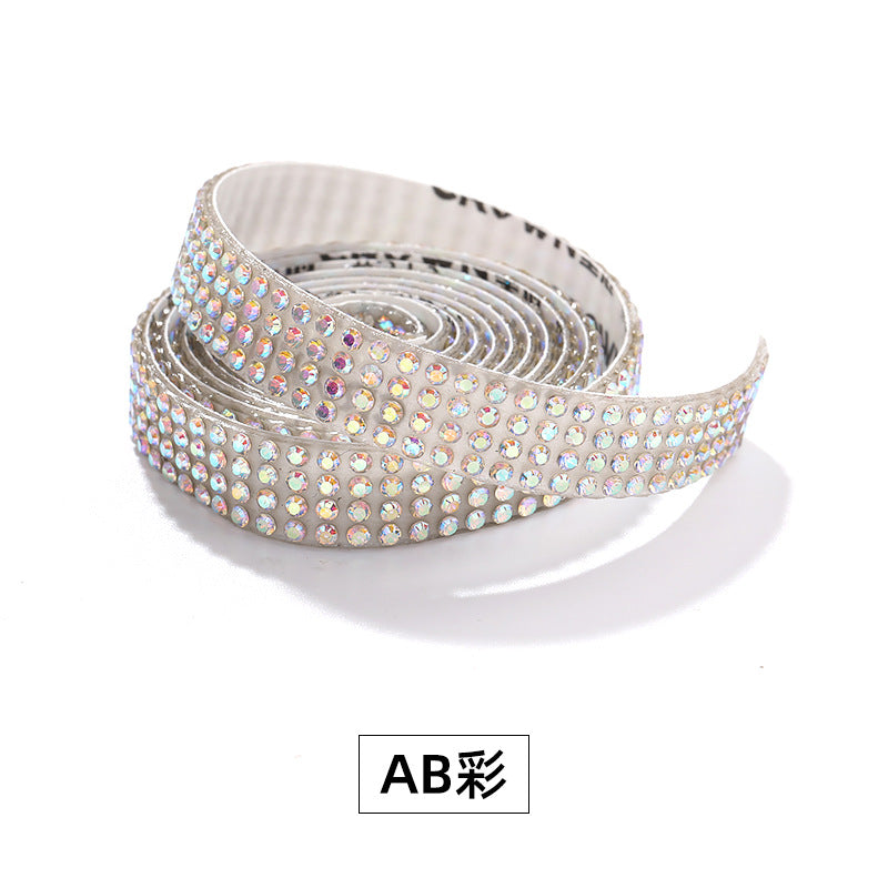 4-row diamond tape, exquisite self-adhesive diamond strips, DIY jewelry accessories, crystal water rhinestone stickers, diamond adhesive decoration, self-adhesive