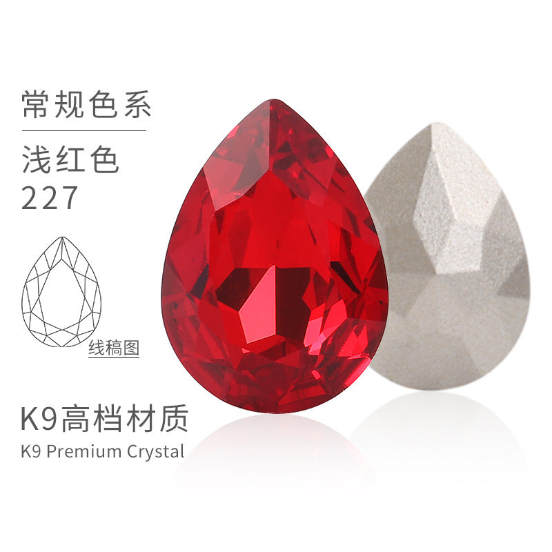 K9 material, pointed bottom pear-shaped rhinestone, color-resistant base, clothing crystal accessories, high-end pinkstone rhinestone