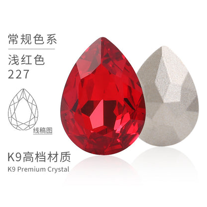 K9 material, pointed bottom pear-shaped rhinestone, color-resistant base, clothing crystal accessories, high-end pinkstone rhinestone