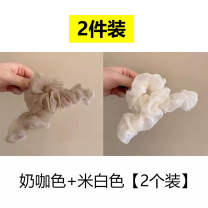 Korean Style Super Fairy Pleated Mesh Claw Clip for Women, 2026 New Large Shark Hair Clip at the Back of the Head, Updo Hair Clip