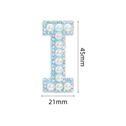 Hot Heat Patch Stickers with 26 English Letters Stickers DIY Accessories Clothing and Hat Accessories Blue Non-Woven Fabric Stickers