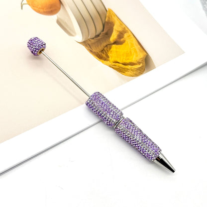 DIY  hot selling straight stripe full diamond ballpoint pen creative beaded cute grain pen hand-inlaid with diamonds heavy work ballpoint pen