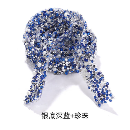 Cross-border hot product: 1.2cm wide resin diamond with rhinestone tape, double-sided tape, for clothing, bags, shoe materials, and accessories, adhesive after peeling off