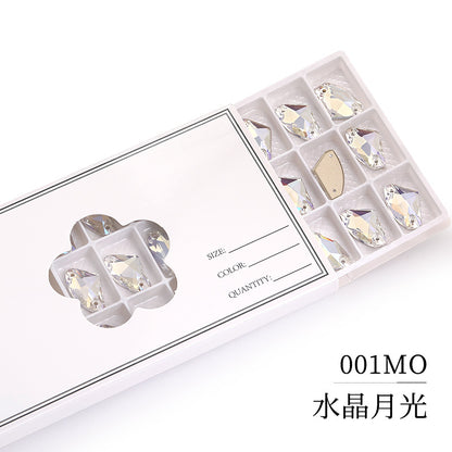 Axe Flat Buckle - Flat Bottom Special-Shaped Hand-Sewn Rhinestones Real Silver Plating Shoe Accessories Luggage Clothing