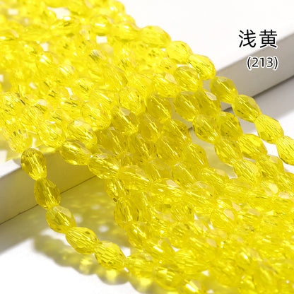 Xichuan cross-border water drop beads, glass beads, door curtains, garment accessories, straight hole water drop beads, cut surfaces, crystal bead factory wholesale