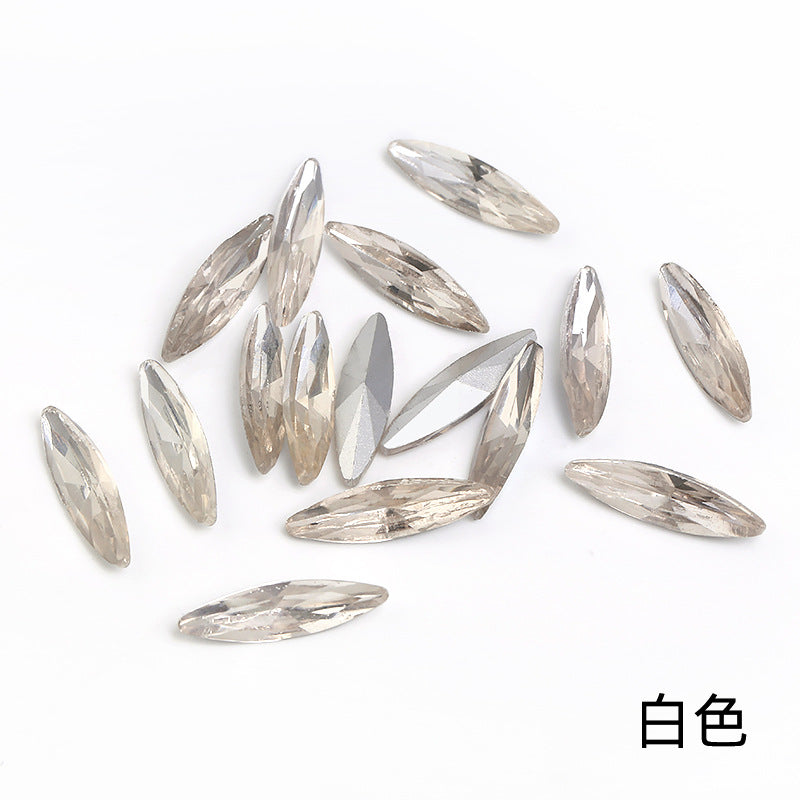 Pointed bottom slender marquise diamond crystal glass diamond mobile phone case diamond suit decoration diamond accessories pointed bottom fine marquise diamond