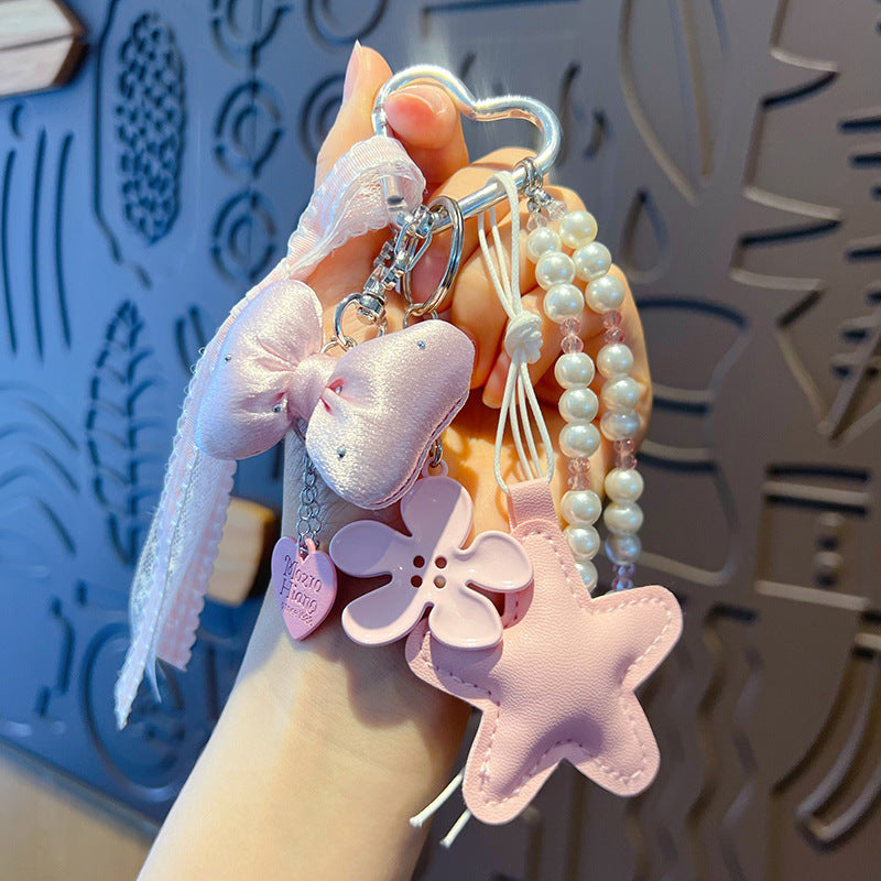 Handmade DIY beaded mobile phone chain keychain pendant creative miu series bag charm accessories car key chain