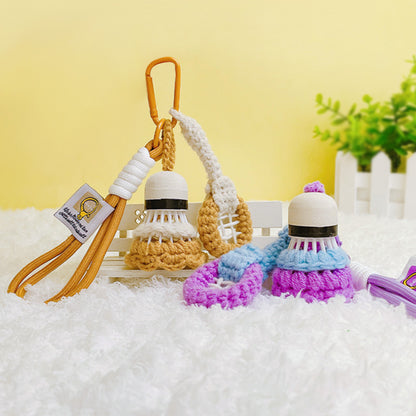 Hand Woven Badminton Pendant - Wool Finished Product Woven Badminton Keychain Bag Pendant Gift