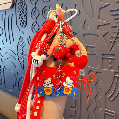 Creative handmade DIY beaded handbook keychain miu bag pendant couple keychain small pendant accessories