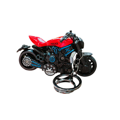 Creative Cartoon Cool Pullback Heavy Motorcycle Keychain - School Bag Ornament Car Key Chain Small Gift