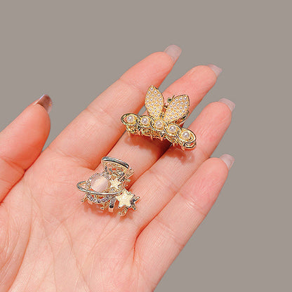 High-end flash diamond metal hair clip, small grab clip for women, bangs clip, side forehead hair clip, Korean headpiece clip, secure hair