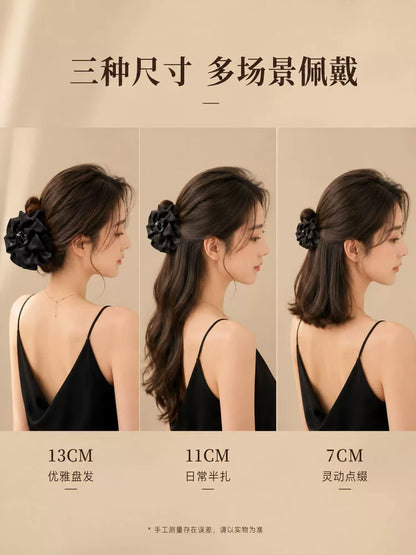Black cloud bubble hair clip, small volume, sophisticated half-up, small claw clip, back hair updo, shark hair with hair styling flowers