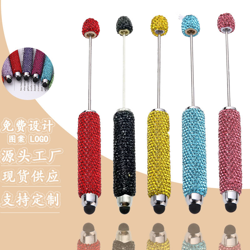 Source wholesale DIY touch screen full diamond ballpoint pen AB dazzling faience clay diamond ballpoint pen cross-border hot selling handmade gifts