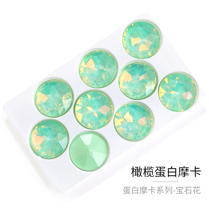 Xichuan crystal glass diamond 27mm gemstone flower pointed bottom special-shaped diamond DIY hair ornament diamond ornament super flash protein fantasy match