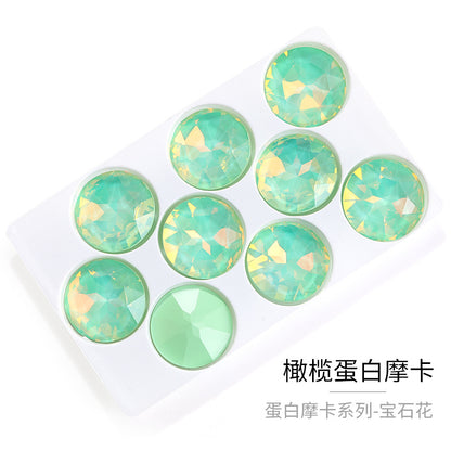 Xichuan crystal glass diamond 27mm gemstone flower pointed bottom special-shaped diamond DIY hair ornament diamond ornament super flash protein fantasy match