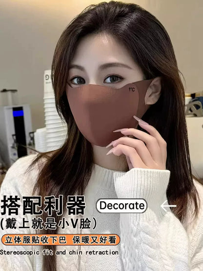 The new autumn and winter Maillard warm mask is cold-proof, breathable, dustproof, windproof, washable, three-dimensional cycling for men and women