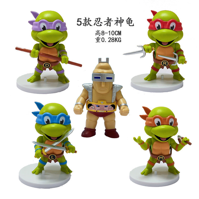 Anime wholesale 5 Teenage Mutant Ninja Turtles Raphael Doll Figure Doll Model Toys Micro Doll Ornaments