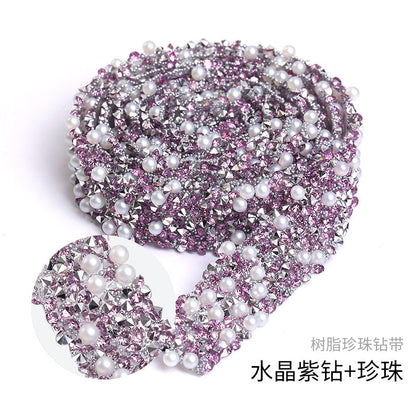 Resin Diamond Rhinestone Strips - Tear-Off Ready-to-Paste Sequins Hot Diamond Shoes Clothing Accessories and DIY crafty