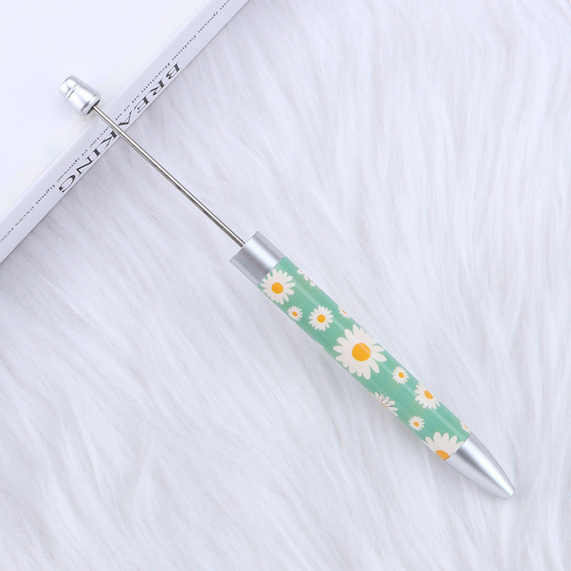 creative printed ballpoint pen diy beaded sunflower flag printed plastic ballpoint pen theme advertising gift pen