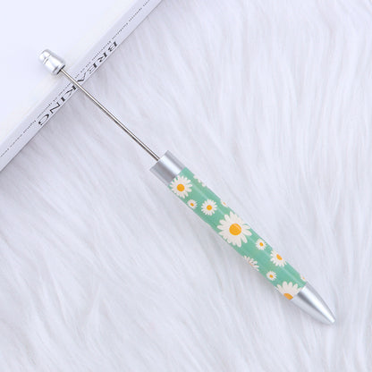 creative printed ballpoint pen diy beaded sunflower flag printed plastic ballpoint pen theme advertising gift pen
