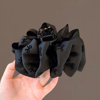 Korean-style bow claw clip for women, high-end look, full-toned hair volume at the back of the head, high-end shark clip hair clip, small size